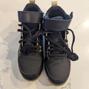 Under Armour Black and Gold High-Top Sneakers with Velcro Strap
